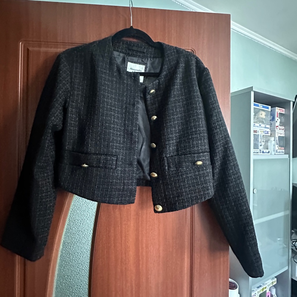 Abercrombie & Fitch Black Gold Blazer Structured Cropped